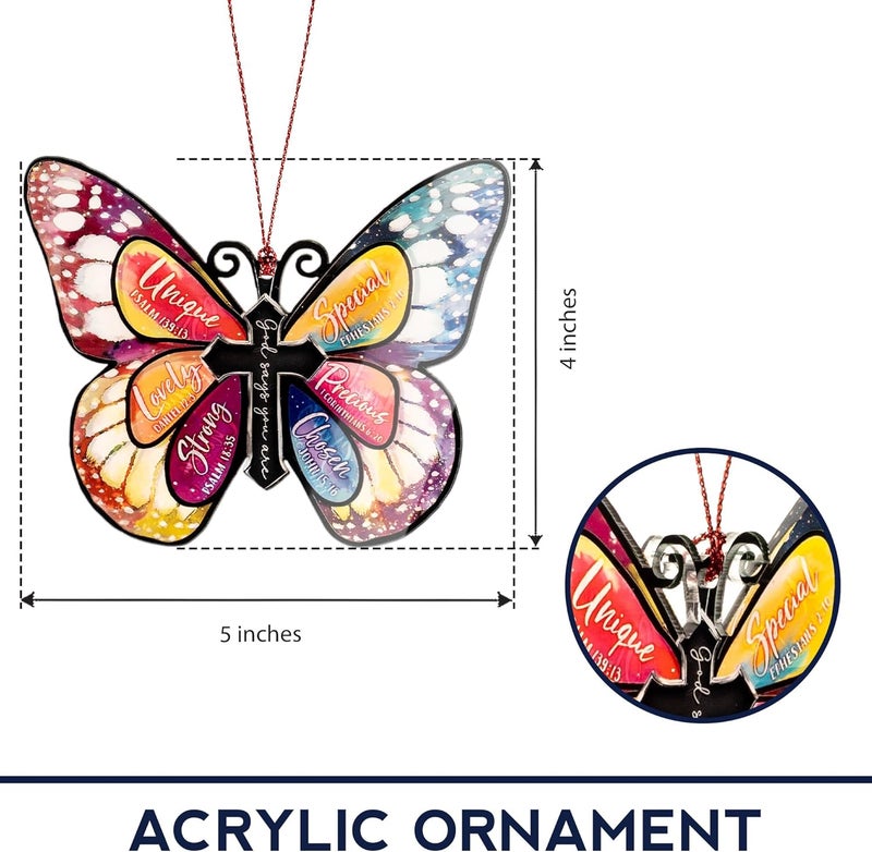 NELXI Butterfly Gifts for Women, Easter Christian Faith Ornament with Cross, Resurrection Home Décor Accent, Religious Butterfly Decoration, Inspirational Christian Easter Gift - Image 5